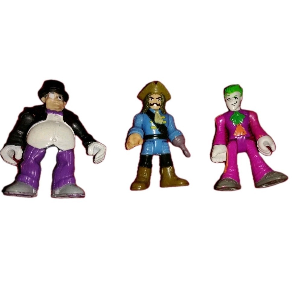 Lot of 3 Fisher Price Imaginext‎ DC Comics Penguin Joker Pirate Action Figure